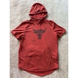 Under Armour Men's Project Rock Terry Short Sleeve Hoodie‎ Rusty Orange Size M